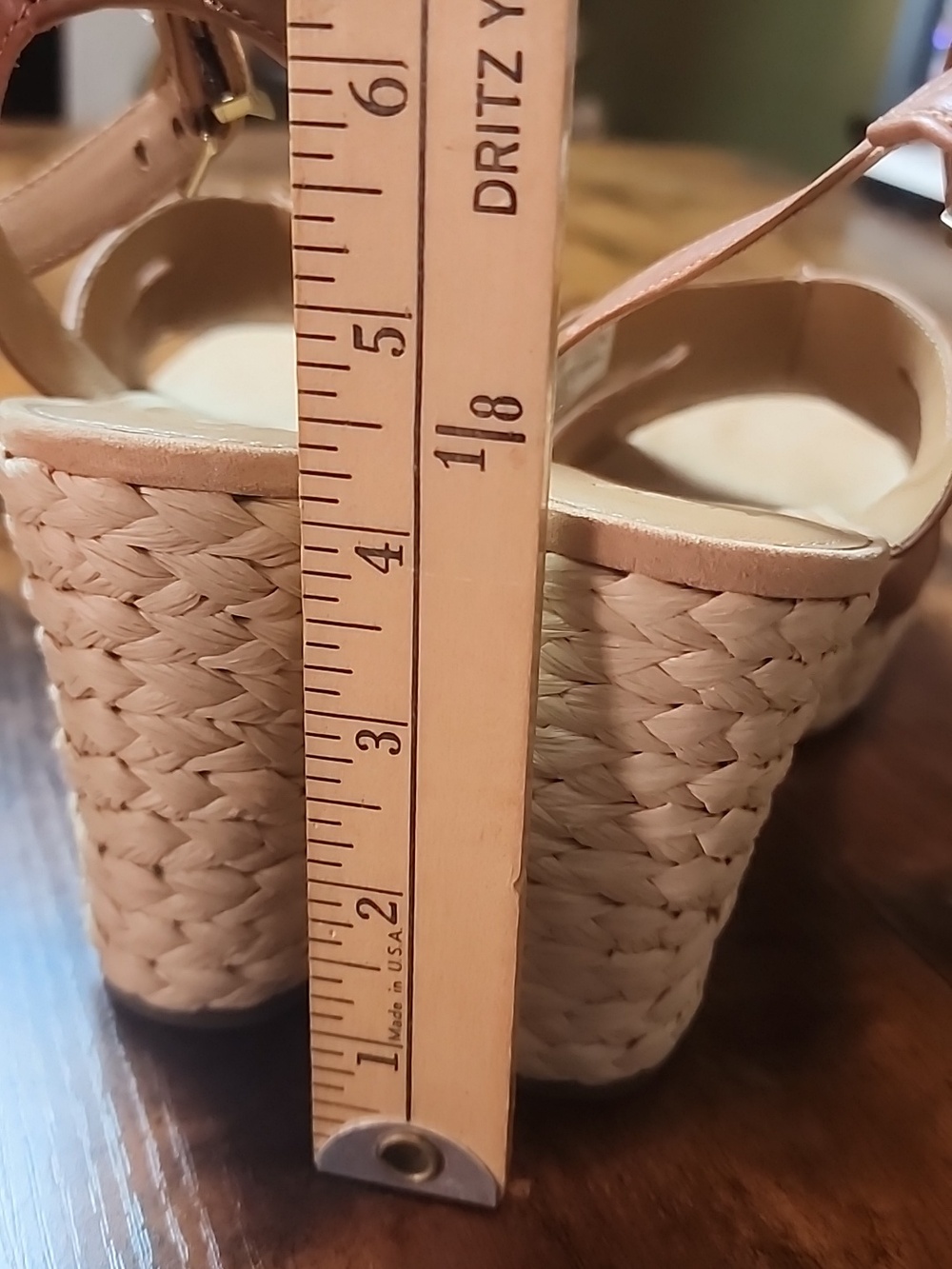 UGG | Women’s Careena Wedge Espadrille Brown Chestnut Leather Heels | US 9.5 - Picture 6 of 10
